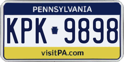 PA license plate KPK9898