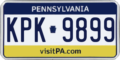 PA license plate KPK9899
