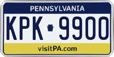 PA license plate KPK9900