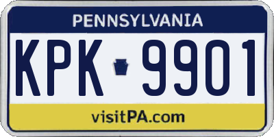 PA license plate KPK9901