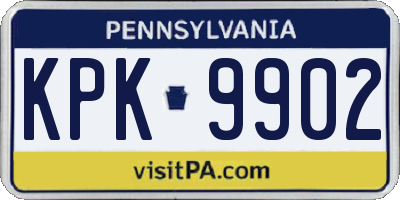 PA license plate KPK9902