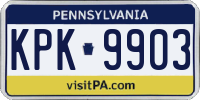 PA license plate KPK9903