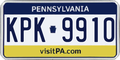 PA license plate KPK9910
