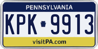 PA license plate KPK9913