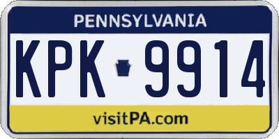 PA license plate KPK9914