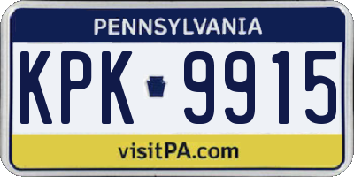 PA license plate KPK9915