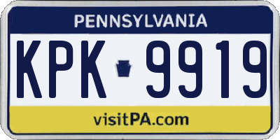 PA license plate KPK9919