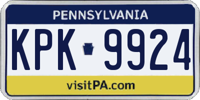 PA license plate KPK9924