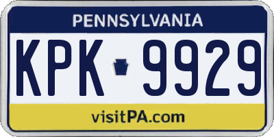PA license plate KPK9929