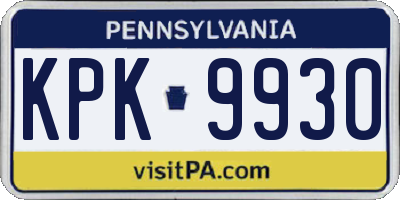 PA license plate KPK9930