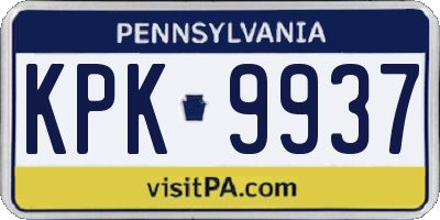 PA license plate KPK9937