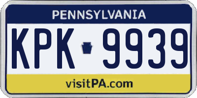 PA license plate KPK9939