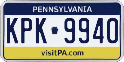 PA license plate KPK9940