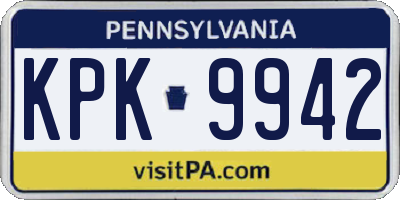 PA license plate KPK9942