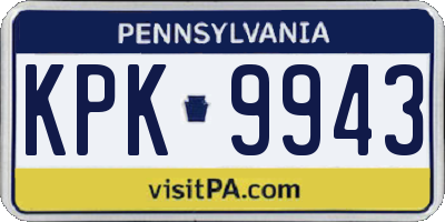 PA license plate KPK9943