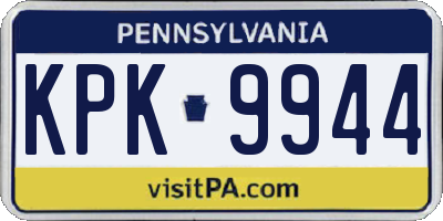 PA license plate KPK9944