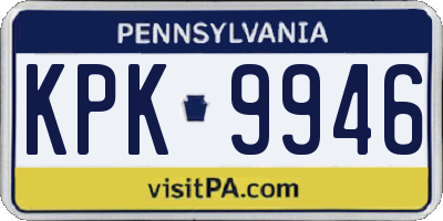 PA license plate KPK9946