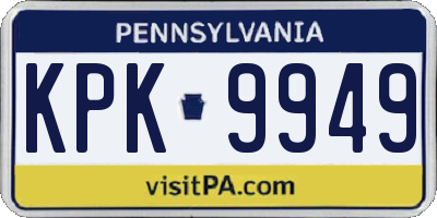 PA license plate KPK9949