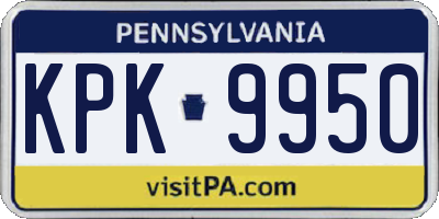PA license plate KPK9950