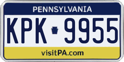 PA license plate KPK9955