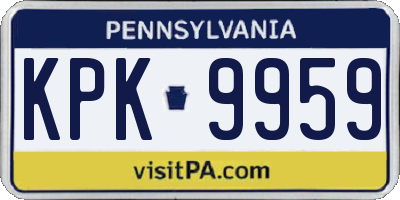 PA license plate KPK9959