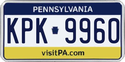 PA license plate KPK9960
