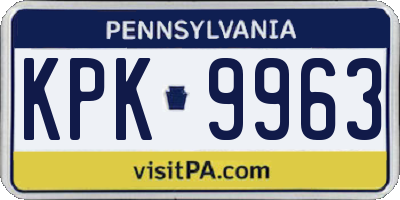 PA license plate KPK9963