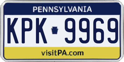 PA license plate KPK9969