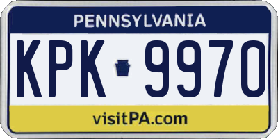 PA license plate KPK9970