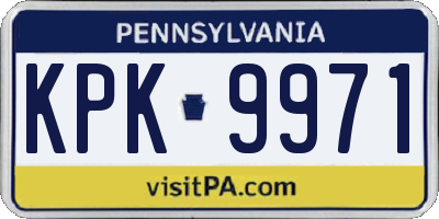 PA license plate KPK9971