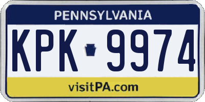 PA license plate KPK9974
