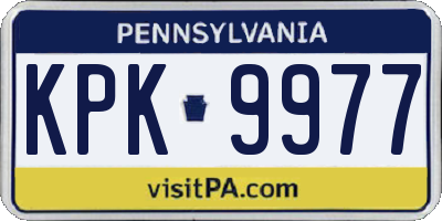 PA license plate KPK9977