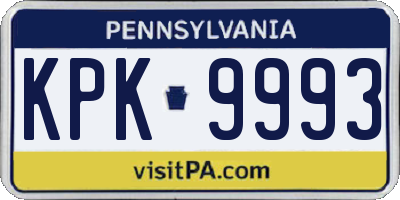 PA license plate KPK9993