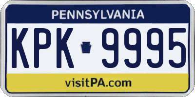 PA license plate KPK9995