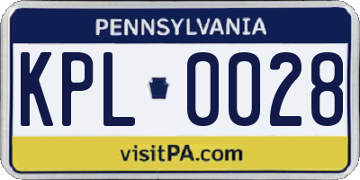 PA license plate KPL0028