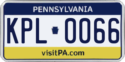 PA license plate KPL0066