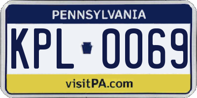 PA license plate KPL0069