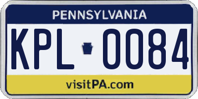 PA license plate KPL0084