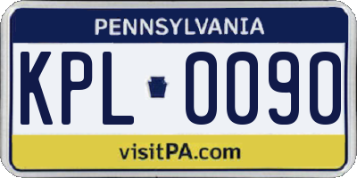 PA license plate KPL0090