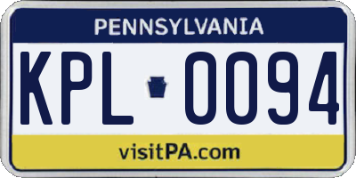 PA license plate KPL0094