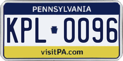 PA license plate KPL0096