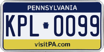 PA license plate KPL0099