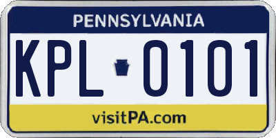 PA license plate KPL0101