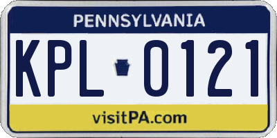 PA license plate KPL0121