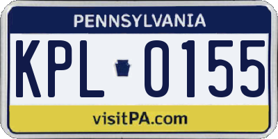 PA license plate KPL0155