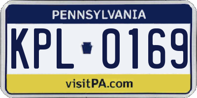 PA license plate KPL0169