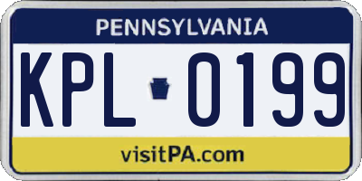 PA license plate KPL0199