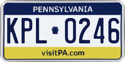 PA license plate KPL0246