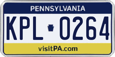 PA license plate KPL0264
