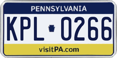 PA license plate KPL0266